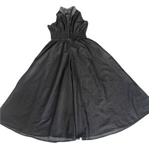 Step In Style Elegant Black Halter Jumpsuit Palazzo Leg.